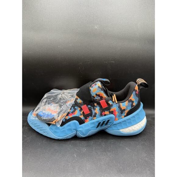 Adidas Trae Young 1 Pixel Basketball Sneakers Black Sky Blue Size 10 main image 6